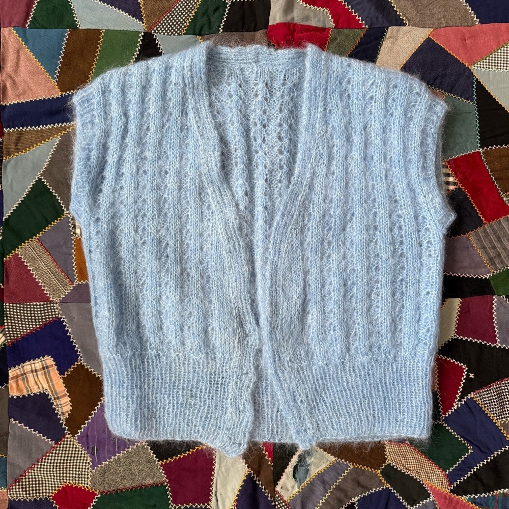 Light Sky Blue Mohair Vest